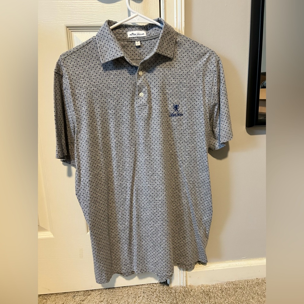 Peter Millar Blue and Gray Polo Shirt-Lake Nona